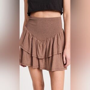 Nation LTD Beba Drop Waist Smocked Ruffle Mini Skirt Small